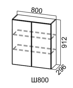 Кухонный навесной шкаф Модус, Ш800/912, галифакс в Бузулуке