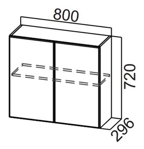 Навесной кухонный шкаф Стайл, Ш800/720, МДФ в Орске