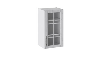 Навесной шкаф Прованс (Белый глянец/Санторини светлый) со стеклом В_72-40_1ДРс в Бузулуке