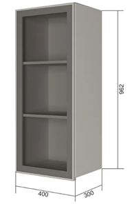 Кухонный навесной шкаф В9 40, Стекло/Белый в Бузулуке