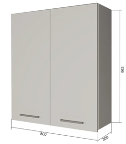 Кухонный навесной шкаф В9 80, МДФ Черный матовый/Антрацит в Бузулуке