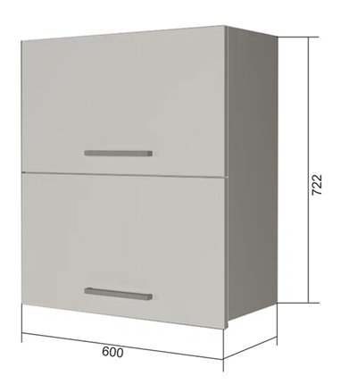 Кухонный шкаф ВГ2 60, Сатин/Белый в Орске - изображение