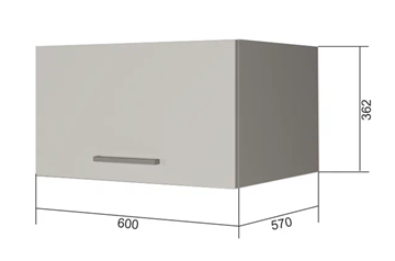Навесной шкаф ВГ60Г, Белое гладкое Ламарти/Антрацит в Бузулуке