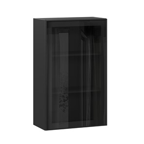 Кухонный шкаф высокий со стеклом 600 Индиго ЛД 298.450.000.170, Чёрный/Чёрный в Орске