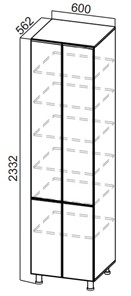 Шкаф-пенал распашной Стайл, П600г(2332), МДФ в Бузулуке