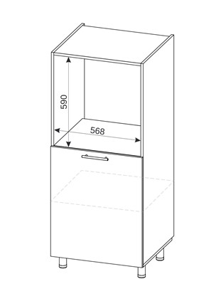 Шкаф-пенал под технику Модерн А43 МДФ глянец, металлик, премиум в Бузулуке - изображение