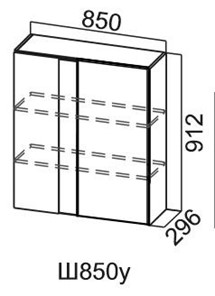 Кухонный навесной шкаф Модус, Ш850у/912, цемент светлый в Орске