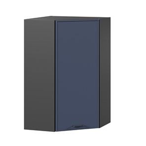 Настенный угловой шкаф высокий Индиго ЛД 298.620.000.159, Чёрный/Тёмно-синий в Орске