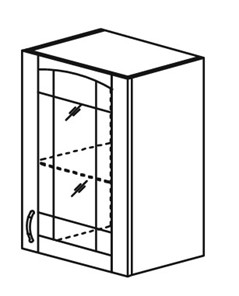 Шкаф кухонный Кантри настенный однодверный с полкой со вставкой из стекла 718*500*320мм в Бузулуке