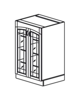 Кухонный шкаф Кантри хозяйственный (буфет со стеклом) 1320*600*525 мм в Бузулуке