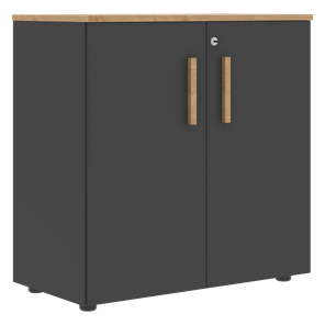 Низкий шкаф с малыми дверцами широкий FORTA Графит-Дуб Гамильтон  FLC 80.1(Z) (798х404х801) в Бузулуке