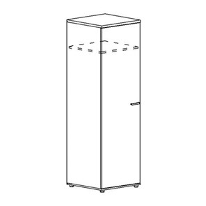 Шкаф для одежды глубокий узкий А4, (60x59x193) белый премиум А4 9312 БП в Орске