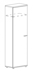 Шкаф для одежды узкий А4, (60x36.4x193) белый премиум А4 9308 БП в Орске