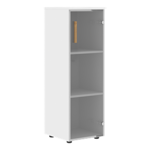 Средний шкаф колонна со стеклянной дверью правой FORTA Белый FMC 40.2 (R) (399х404х801) в Орске - предосмотр