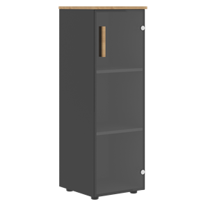 Средний шкаф колонна со стеклянной правой дверью FORTA Графит-Дуб Гамильтон  FMC 40.2 (R) (399х404х801) в Орске