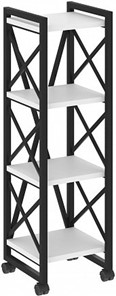Стеллаж подкатной Loft VR.L-MST.K-4.4, Белый/Черный металл в Орске