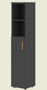 Шкаф колонна высокий с глухой средней дверью левой FORTA Черный Графит  FHC 40.6 (L) (399х404х1965) в Орске