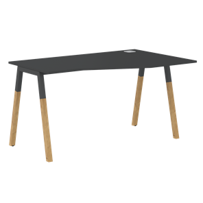 Письменный стол правый FORTA Черный Графит-Черный Графит-Бук FCT 1367 (R) (1380х900(670)х733) в Орске