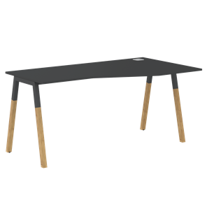 Письменный стол правый FORTA Черный Графит-Черный Графит-Бук FCT 1567  (R) (1580х900(670)х733) в Бузулуке