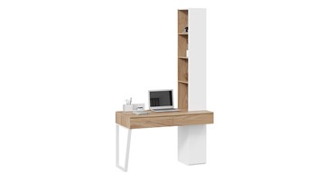 Стол с ящиками со шкафом комбинированным Порто СМ-393.15.012 (Белый жемчуг/Яблоня беллуно/Белый софт) в Бузулуке