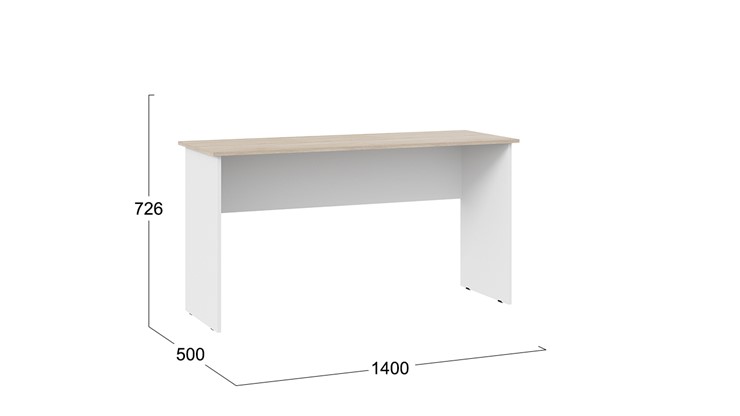 Письменный стол Тип 14, 1400 (Дуб Сонома/Белый Ясень) в Бузулуке - изображение 2