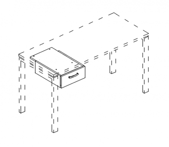 Тумба подвесная 1-ящичная (для стола 60) А4 (35.3x44.8x15.2) белый премиум, А4 215 БП в Орске