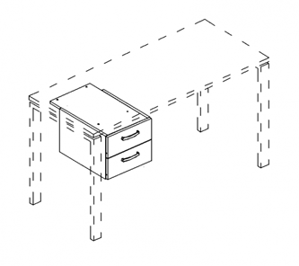 Тумба подвесная 2-ящичная (для стола 60) А4 (35.3x44.8x30.2) белый премиум, А4 218 БП в Орске