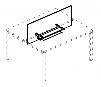 Экран настольный фронтальный для стола 100 с двумя кабель-каналами А4, (105x50x1.8) белый премиум / металлокаркас белый, А4 Б 846 БП в Орске