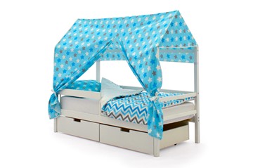 Крыша текстильная для кровати-домика Svogen (звезды, голубой) в Орске