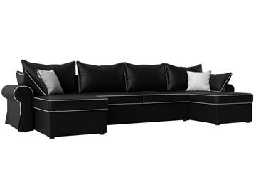Большой П-образный диван Элис, Черный (экокожа) в Бузулуке