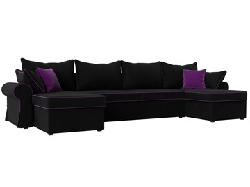 Большой П-образный диван Элис, Черный (микровельвет) в Бузулуке