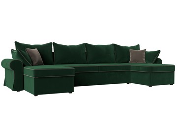 Большой П-образный диван Элис, Зеленый (велюр) в Бузулуке