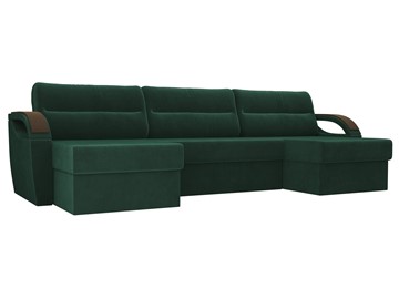 Большой П-образный диван Форсайт, Зеленый (велюр) в Бузулуке