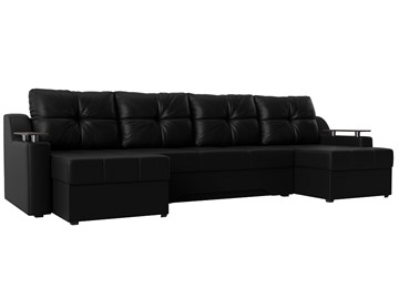 П-образный диван Сенатор, Черный (Экокожа) боннель в Бузулуке
