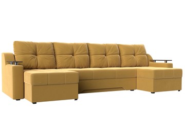 Большой П-образный диван Сенатор, Желтый (Микровельвет) боннель в Бузулуке