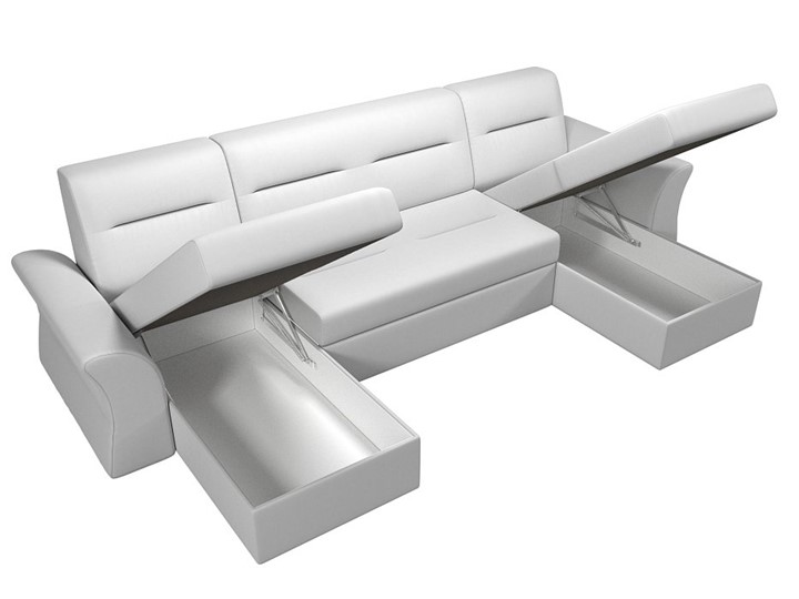 Большой П-образный диван Клайд, Белый (Экокожа) в Бузулуке - изображение 2