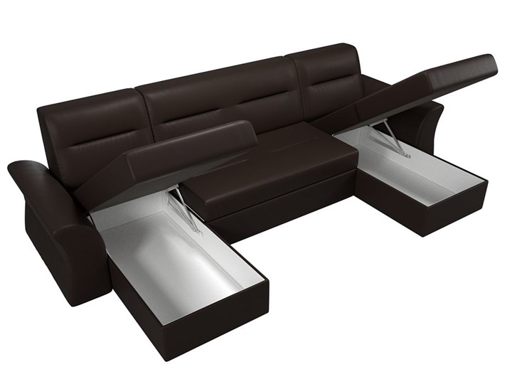 Большой П-образный диван Клайд, Коричневый (Экокожа) в Бузулуке - изображение 2