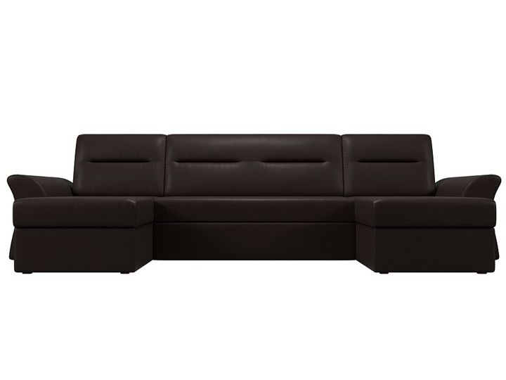 Большой П-образный диван Клайд, Коричневый (Экокожа) в Бузулуке - изображение 7