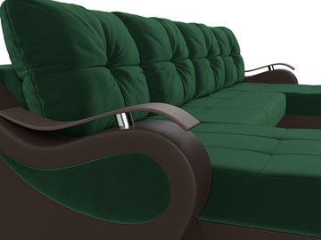 П-образный диван Меркурий П, Зеленый\Коричневый (Велюр\Экокожа) в Бузулуке - предосмотр 4