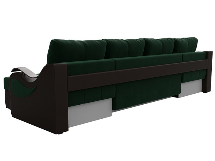 П-образный диван Меркурий П, Зеленый\Коричневый (Велюр\Экокожа) в Бузулуке - изображение 7