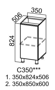 Кухонная тумба Модус, С350, цемент светлый в Бузулуке - изображение