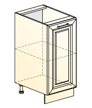 Кухонная тумба Атланта L300 (1 дв. гл.) эмаль (белый/белый глянец патина золото) в Бузулуке - изображение 1