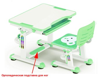 Растущая парта и стул Mealux BD-08 Teddy, green, зеленая в Бузулуке