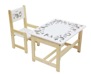 Комплект детской мебели POLINI KIDS ECO 400 SM, ЕДИНОРОГ, 68Х55 СМ, БЕЛЫЙ-НАТУРАЛЬНЫЙ в Орске