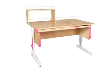 Детский стол-трансформер 1/75-40 (СУТ.25) + Polka_z 1/600 + Polka_zz 1/600 бежевый/белый/розовый в Бузулуке