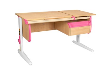 Детский стол-трансформер 1/75-40 (СУТ.25) + Tumba 1 Бежевый/Белый/Розовый в Бузулуке
