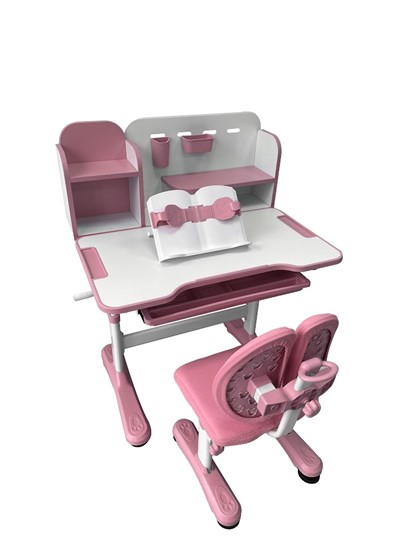 Парта растущая и стул Vivo Pink FUNDESK в Орске - изображение 2