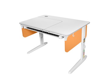 Растущий стол L/70-45 (СУТ 62) с лотком, белый/белый/оранжевый в Орске - предосмотр