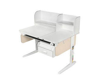 Детский стол-трансформер Lp/70-45 (СУТ.62 PRO) + Tumba 8 с лотком белый/белый/крем в Орске