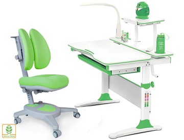 Растущая парта + стул Комплект Mealux EVO Evo-30 Z (арт. Evo-30 Z + Y-115 KZ), серый, зеленый в Орске